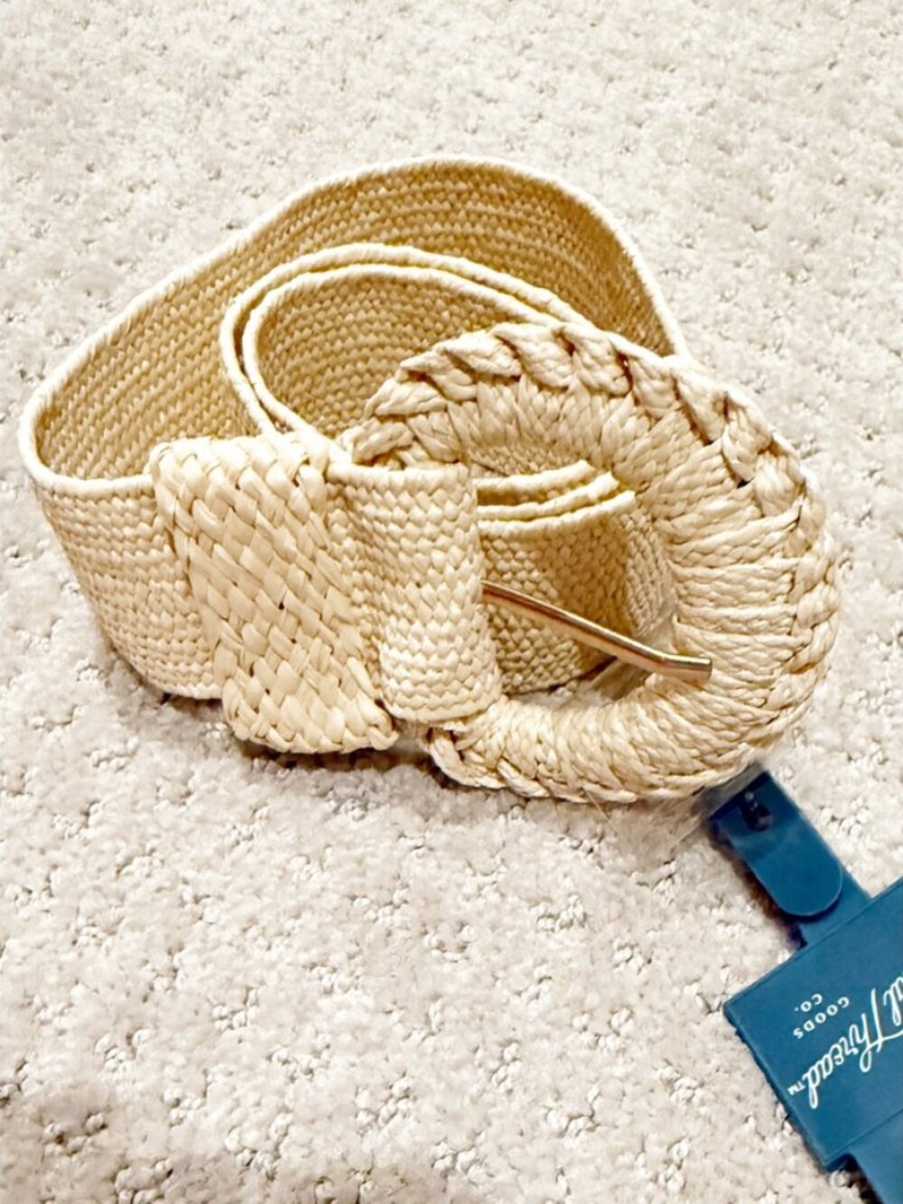 Universal Thread Raffia Straw Belt Small New